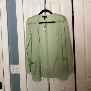 Green JCrew Lightweight Long Cardigan, Never Worn
